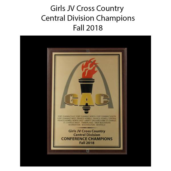 2018 Girls JV Cross Country Central Division Champions Fall 